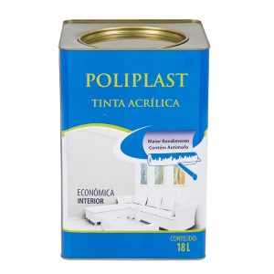 Tinta Acrílica Fosco Poliplast Econômica Branco 18L